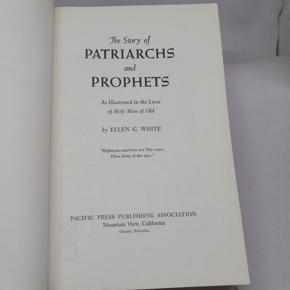 The Story of Patriarchs and Prophets By Ellen G White-Paperback-1958-V. Good - Picture 8 of 9